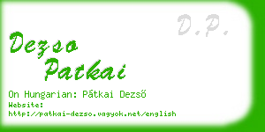 dezso patkai business card