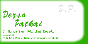 dezso patkai business card